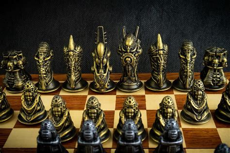 Biomechanic Chess Set 3D model 3D printable | CGTrader