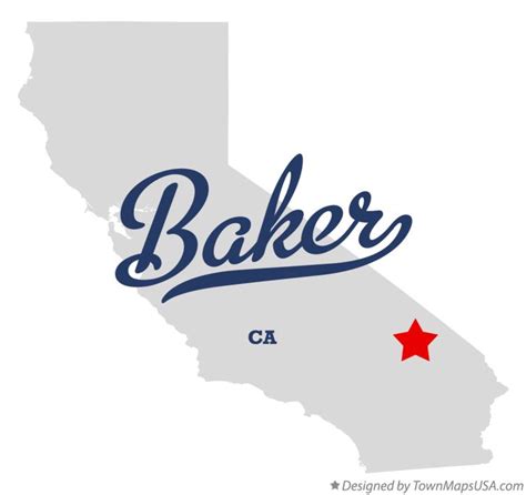 Map of Baker, CA, California