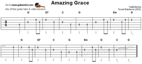 Amazing Grace - easy guitar tab in 2020 | Guitar tabs, Easy guitar ...