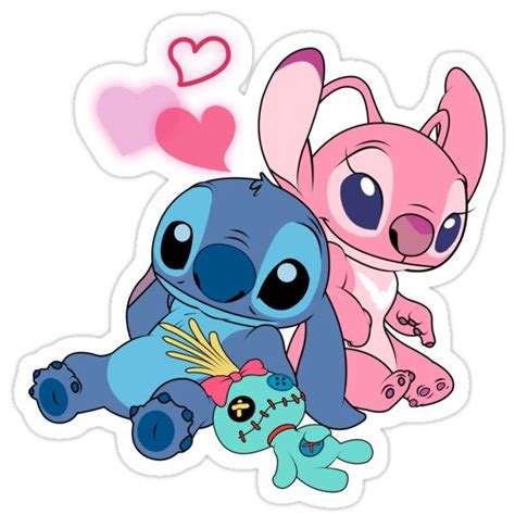 Stitch & Angel 2 Sticker by FalChi in 2021 | Angel lilo and stitch, Lilo and stitch, Cute disney ...