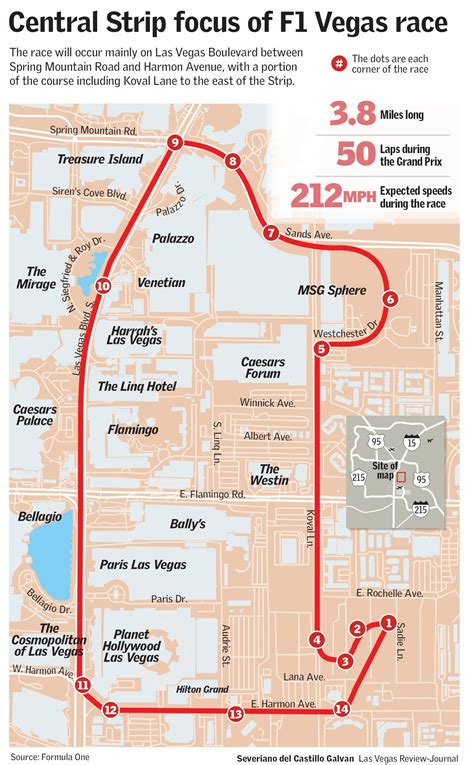 Las Vegas F1 race route focuses on central Strip | Formula 1 | Sports ...