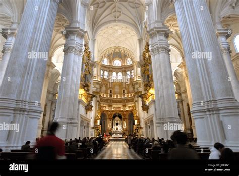 Granada Spain. Interior of The Granada Cathedral, Catedral de Stock ...