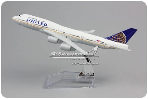 Brand New 1/400 Scale Airplane Model Toys United Airlines Boeing B747 (16cm Length) Diecast ...