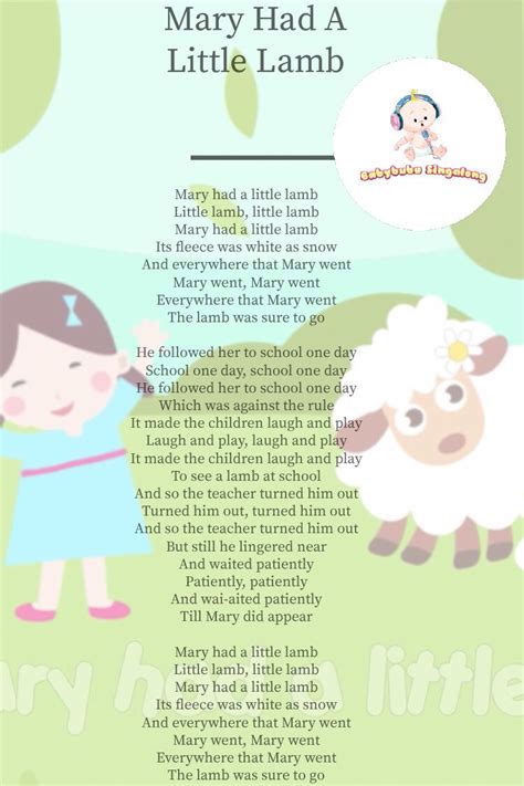 Mary Had A Little Lamb Printable - Printable Word Searches