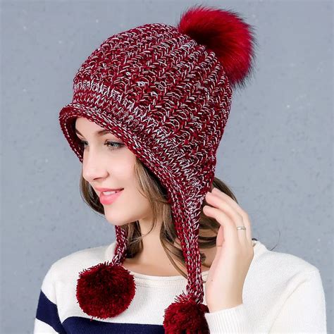 Winter Warm Bomber Hat for Women Girl Winter Hats Knit Soft Warm Ear ...