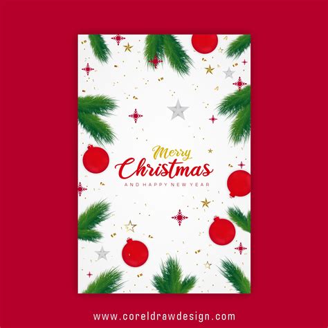 Download Realistic Christmas Cards Template Free Vector Design | CorelDraw Design (Download Free ...