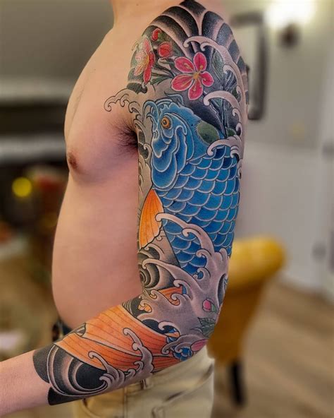 Share more than 78 blue koi fish tattoo - thtantai2