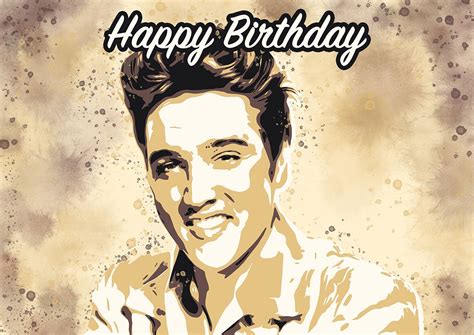 Elvis Presley Birthday Card, Greetings Card, Elvis Card, Gift for Elvis ...