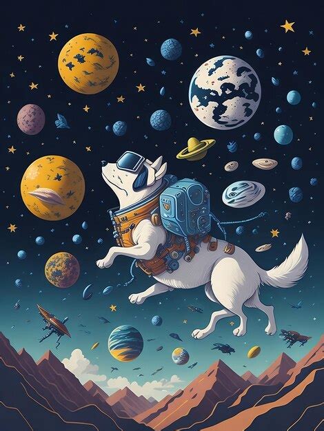 Premium AI Image | A poster for the new space dog