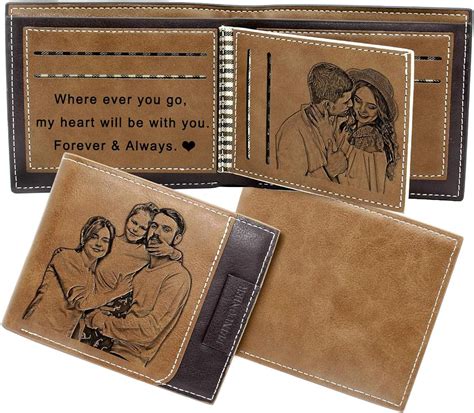 Amazon.com: Personalized Custom Photo Wallets for Men, Engraved Wallet Fathers Day Gifts Dad