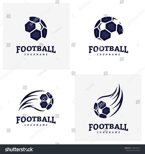 four logos for football teams with the ball