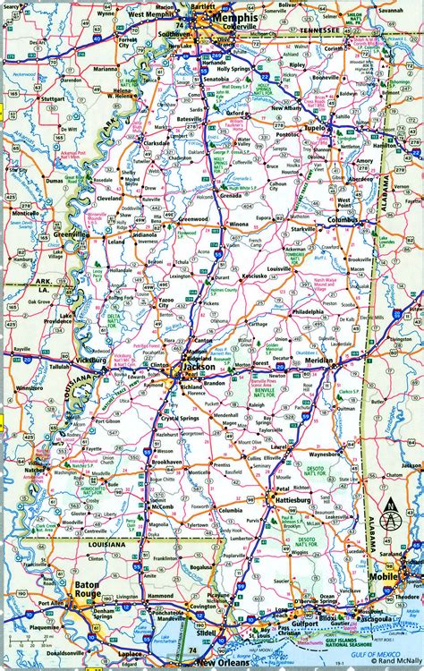 Mississippi interstate highway map I-10 I-20 I-22 I-55 I-59 road free ...