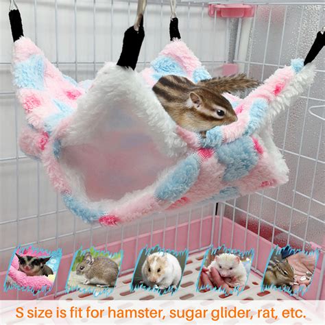 Kalevel Small Pet Hammock Guinea Pig Cage Accessories Bedding Warm Hammock for Ferret Hamster ...