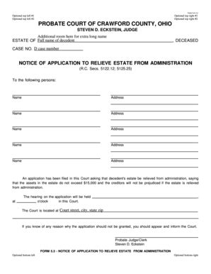 Crawford County Ohio Probate Court - Fill and Sign Printable Template Online