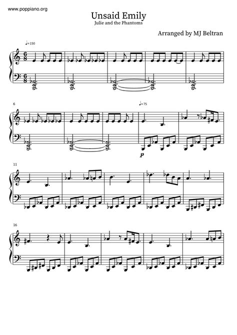 Julie And The Phantoms-Unsaid Emily Sheet Music pdf, - Free Score Download ★