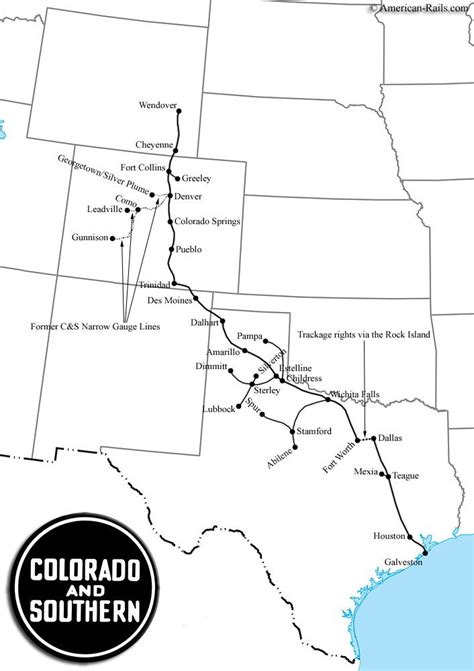 The Colorado and Southern Railway | Southern railways, Train map, Colorado