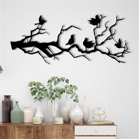 Metal Wall Decor, Metal Birds Wall Decor, Metal Tree Wall Decor, Tree and Birds Home Art, Birds ...