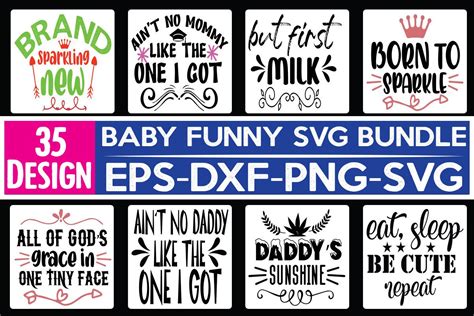 35 Baby Funny Quotes SVG Bundle Graphic by Haz Studio · Creative Fabrica