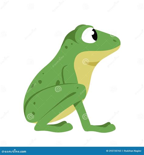 Funny Vector Frog. Side View of Cute Aquatic Animal Stock Vector - Illustration of ecosystem ...