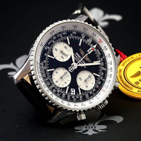 Gorgeous BREITLING Swiss Navitimer Chronograph Watch Ref. A23332 Cal. 23 - Complete Set ...