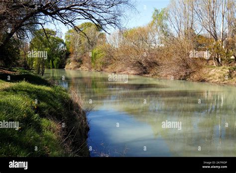 Chubut river running through Gaiman, Chubut, Patagonia, Argentina Stock ...