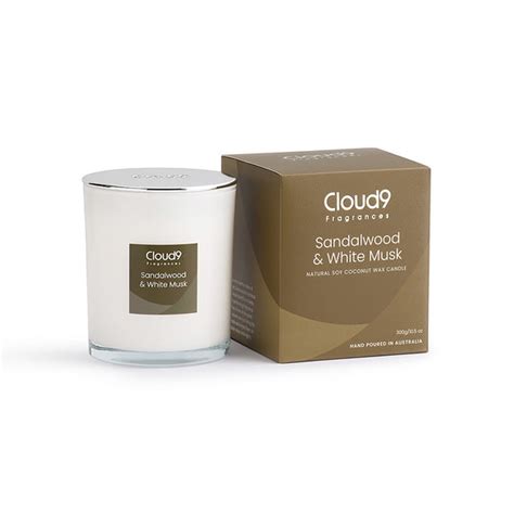 Sandalwood & White Musk Scented Candle – Cloud Nine Fragrances