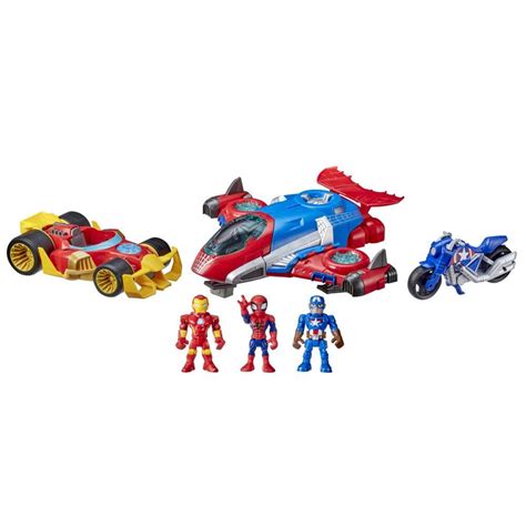 Marvel Super Hero Adventures Figure and Vehicle Multipack, 3 Action ...