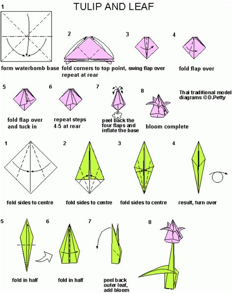 Tulipan Origami 3D Instructions - Origami