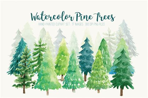 Watercolor Trees Clipart Watercolor Pine Tree Pine Tree Clipart Winter | The Best Porn Website