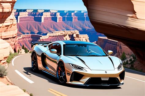 Premium AI Image | Beautiful car in the canyon