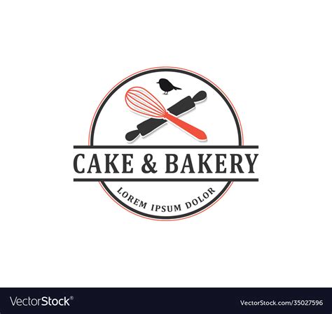 Cake bakery kitchen logo with cooking tool element