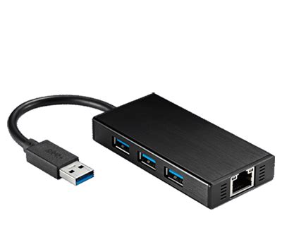 3-Port USB 3.0 HUB with Gigabit Ethernet (GbE) Adapter - Simply NUC