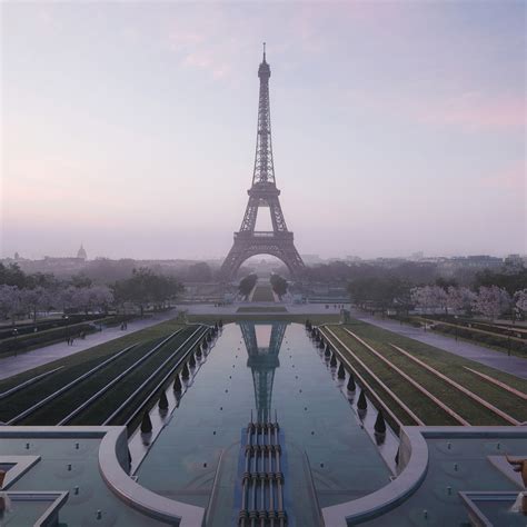 Eiffel Tower Landscape Drawing