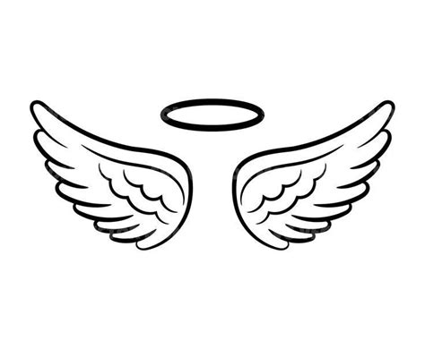 Angel Wings Halo Tattoo, Angel Wings Png, Angel Wings Drawing, Wing ...