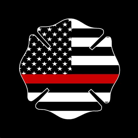 Thin Red Line Firefighter Emblem Flag Decal | Southern Caliber Decals