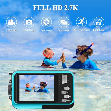 Waterproof Camera Compact Underwater Cameras 48mp 2.7k Full Hd Video ...