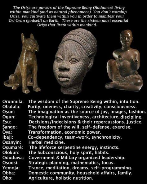 Orisha description/attributes chart. | Kemetic spirituality, African spirituality, African mythology