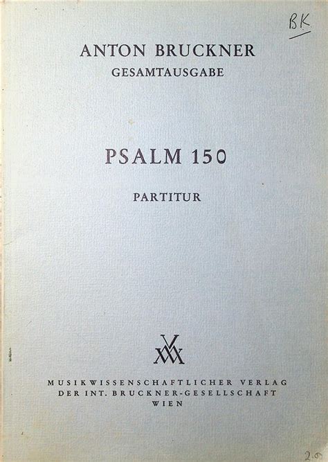 Anton Bruckner Psalm 150 Conductor’s Full Music Score | Oggies Music