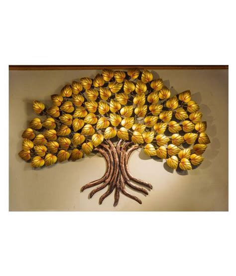 microtex Iron HOMEDECOR PEEPLE TREE WITH LED Rectangular Decoratives Panel Gold - Pack of 1: Buy ...