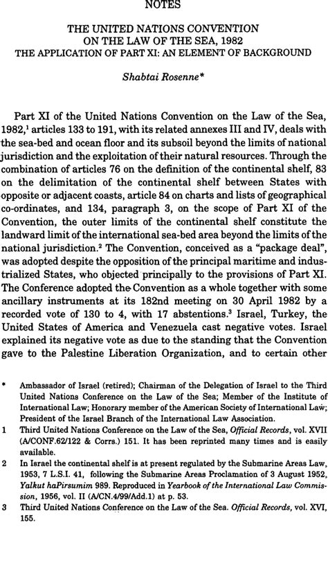 The United Nations Convention on the Law of the Sea, 1982 | Israel Law ...