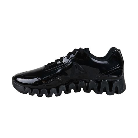 Reebok Zig Pulse SE DV5221 Mens Black Patent Leather Athletic Gym Runn - Ruze Shoes