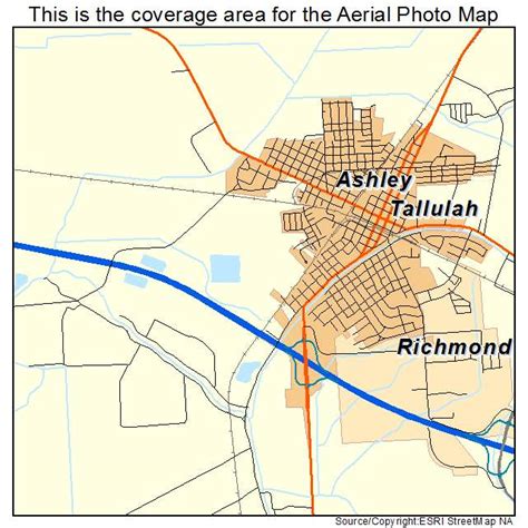 Aerial Photography Map of Tallulah, LA Louisiana