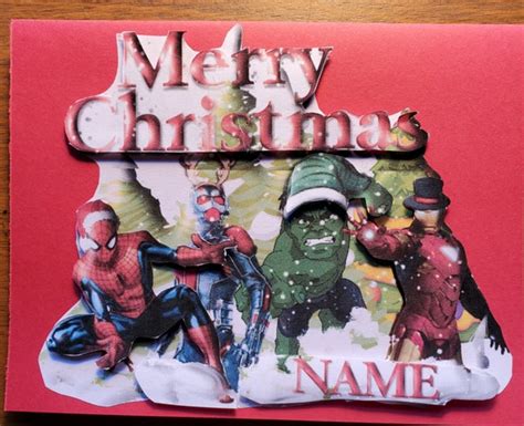 Marvels Avengers Christmas Card Superhero Christmas Card | Etsy