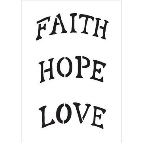 Faith Hope Love Stencil by StudioR12 | Arched Ornament Size Word Art - Mini 3.5 x 5-inch ...