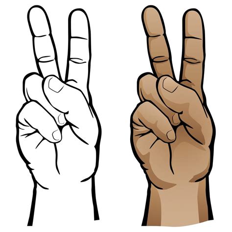 Hand Peace Sign Vector Illustration 345382 Vector Art at Vecteezy