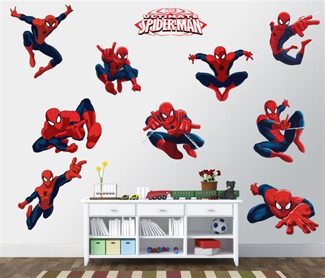 Spiderman Sticker Pack for Kids Room Wall Decor | Peel and Stick Wall ...