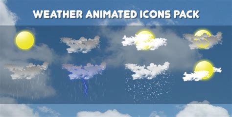 Weather Animated Icons Pack, Motion Graphics | VideoHive