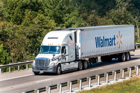 Walmart Semitruck Traveling On The Interstate Stock Photo - Download ...