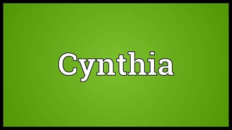 Cynthia Meaning - YouTube