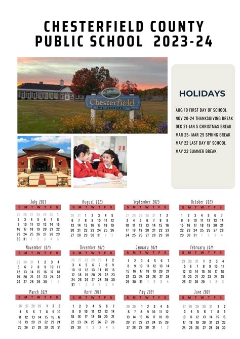 Chesterfield County Public Schools Calendar Holidays 2023-24